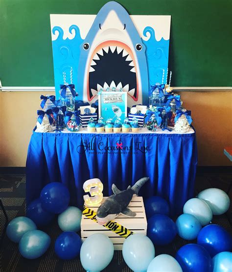 Shark Sweet Table Shark Themed Birthday Party Shark Birthday Party