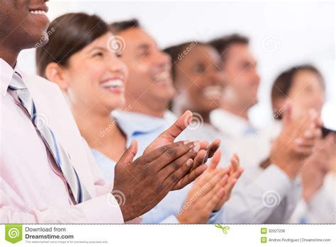 Happy Business Group Applauding Stock Photo - Image of ...