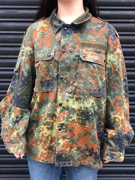 German Flecktarn Camouflage Jacket Uk M Blue 17 Vintage Clothing
