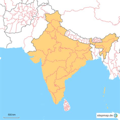 Möchten sie schnell die sprache ihrer neuen heimat sprechen? StepMap - Indien Karte für Schlüsselgruppen - Landkarte ...