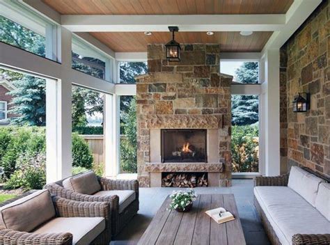 Enclosed Porch With Fireplace