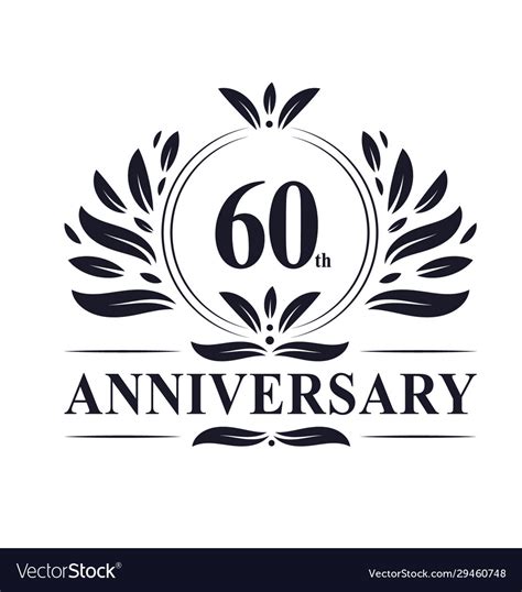 60th Anniversary Logo 60 Years Celebration Vector Image