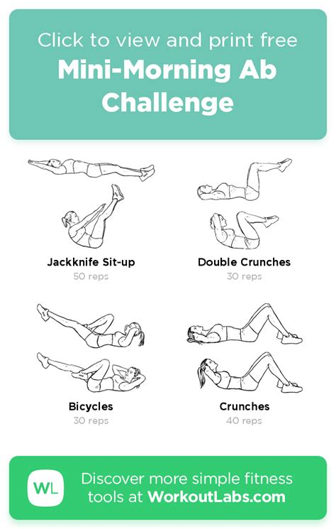 Mini Morning Ab Challenge · Workoutlabs Fit Workouts To Get Abs Easy Morning Workout Morning