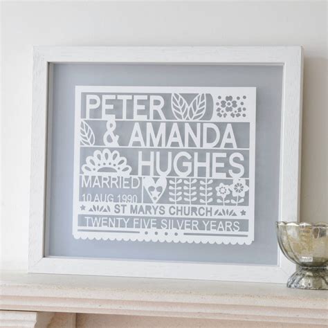 Happily, silver makes the perfect present, so this milestone anniversary is fun and easy to shop for. personalised 25th silver wedding anniversary gift by ant ...