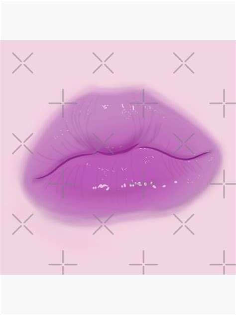 pink glossy girly lips realistic glossy lips illustration sticker by avanicreation redbubble