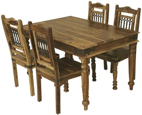 Jali Sheesham Dining Table And 4 Chairs Cfs Furniture Uk