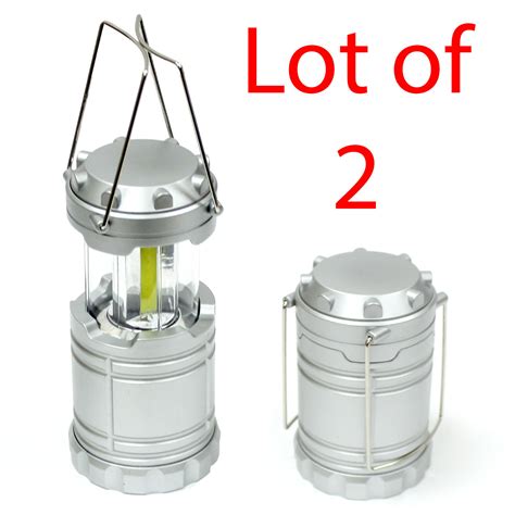 2 Pc 180 Lm Collapsible Lantern Led Cob Light Portable Camping Outdoor