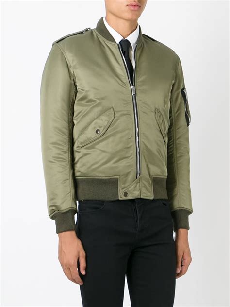 Saint Laurent Classic Bomber Jacket In Green For Men Lyst