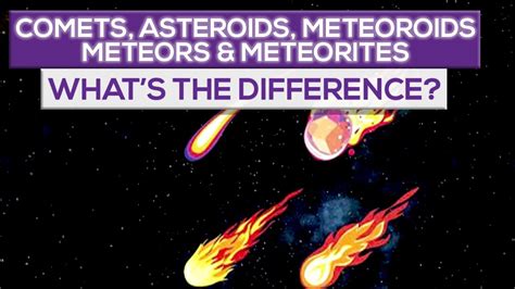 Whats The Difference Between Comets Asteroids Meteoroids Meteors