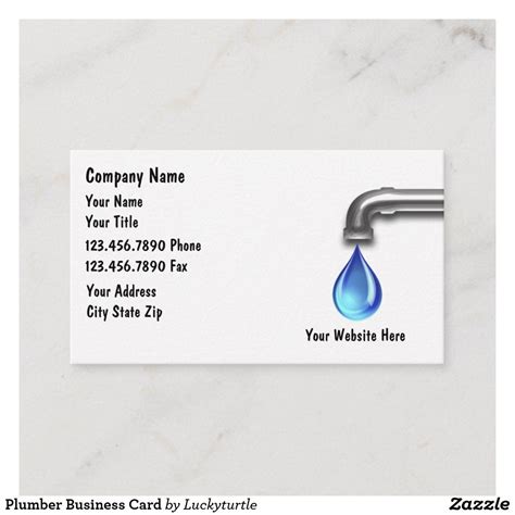 Plumber Business Card Plumber Business Cards Cards
