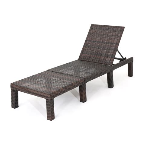 Joyce Outdoor Wicker Chaise Lounge Without Cushion Multibrown