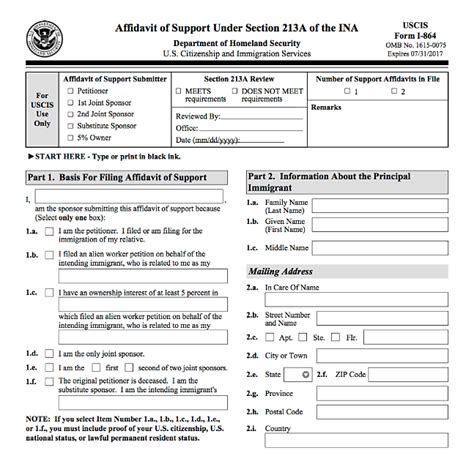 Form I 864 Affidavit Of Support By Immigrant 2023 Vrogue