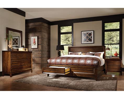 Ideal for apartments or smaller rooms, we offer beds with a platform frame and drawers on each side for added storage. Aspenhome Bedroom Set w/ Panel Storage Bed Walnut Park ...