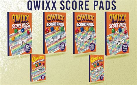 Qwixx Score Pads Small 400 Colored Sheets For Board Game 6x9 Qwixx
