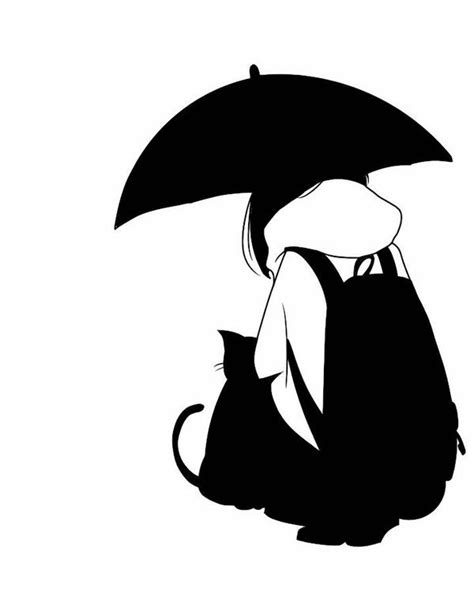Anime Girl With Black Cat By Sahyuti On Deviantart
