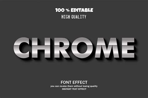 Premium Vector Chrome 3d Text Style