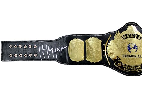 Hulk Hogan Autographed Wwf Gold Winged Eagle Heavyweight Championship