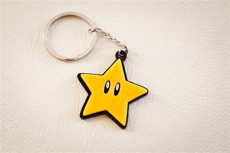 Mario Bros Star Keychain Keychain Etsy Handmade Gifts