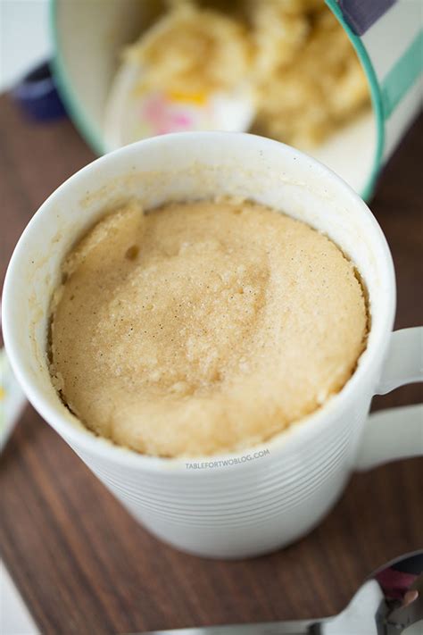 Delicious vanilla bean cake batter microwaved in a mug for just a minute! The Moistest Very Vanilla Mug Cake - Table for Two®