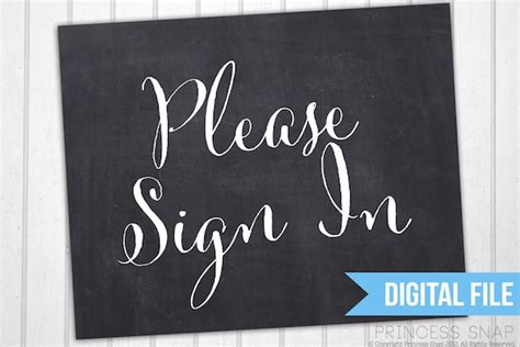 Please Sign In Wedding Sign Chalkboard Wedding Sign Rustic