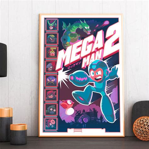 Mega Man 2 Poster Retro Video Game Art Classic Gaming Art Etsy