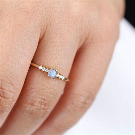 Minimalist Engagement Ring Engagement Ring Anniversary Ring Etsy