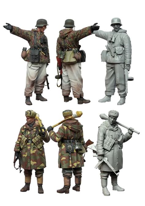 Tuskmodel 1 35 Scale Resin Model Figures Kit Ww2 German Soldiers In
