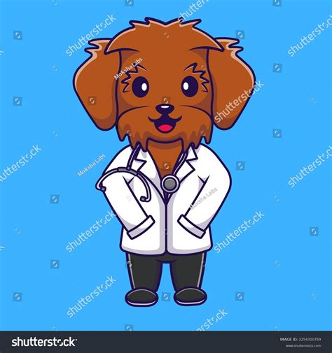 Cute Maltipoo Dog Doctor Cartoon Vector Stock Vector Royalty Free
