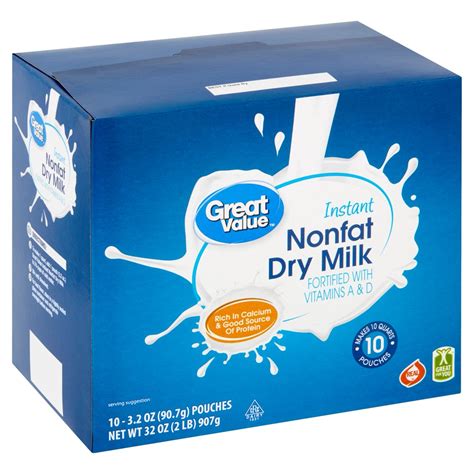 great value instant nonfat dry milk 3 2 oz 10 count