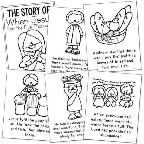 Jesus Feeds The 5000 Bible Story Activity Posters Christian Etsy
