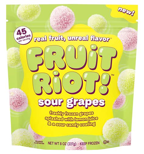 Fruit Riot Sour Candy Grapes Made With Real Fruit 8oz
