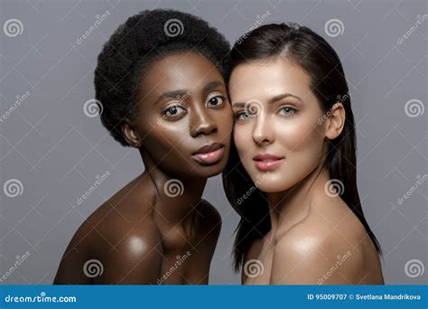 Two Beautiful Girls With Natural Makeup Stock Image Image Of Head