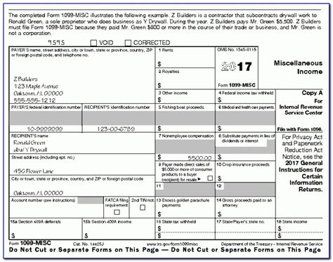 Irs Form 1099 Fillable A Printable Forms Free Online
