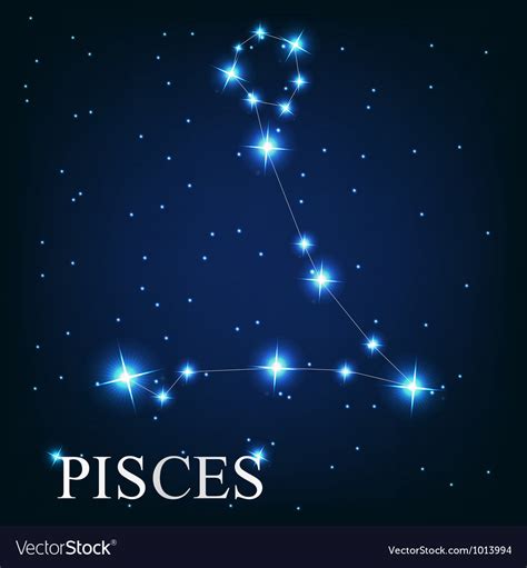 The Pisces Zodiac Sign Of The Beautiful Bright Vector Image