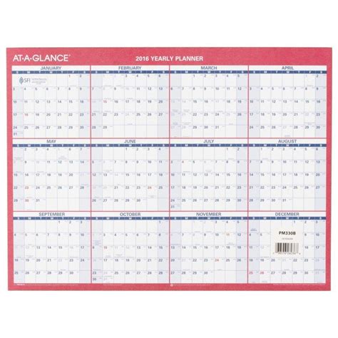 At A Glance Wall Calendar Yearly Calendar Erasable Calendar