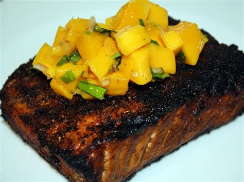 5 Ingredients Blackened Salmon With Mango Salsa Food Network Healthy