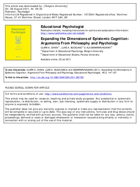 Pdf Expanding The Dimensions Of Epistemic Cognition Arguments From