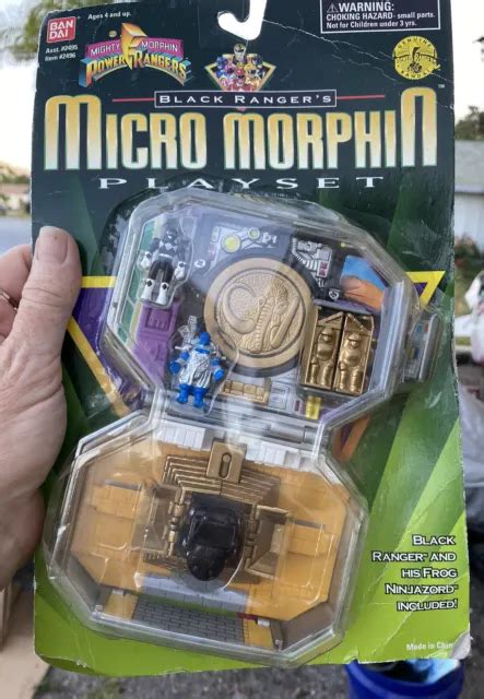 MIGHTY MORPHIN POWER Rangers Black Ranger Micro Morphin Playset 1995
