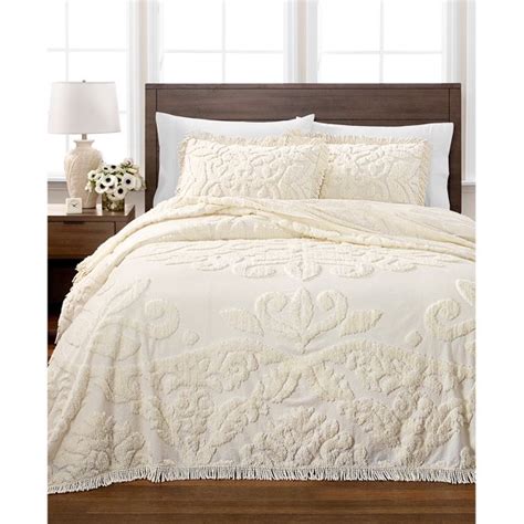 Martha Stewart Collection Chenille Medallion King Bedspread 120 Inches