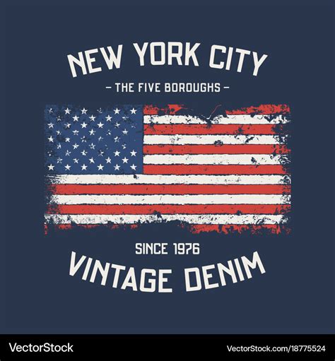 Nyc The Five Boroughs T Shirt And Apparel Design Vector Image