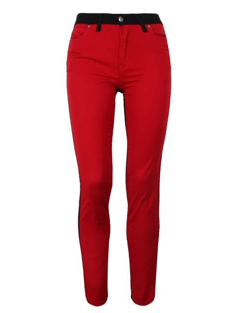 We hope you can use them for inspiration. Jist Front/Back Split Leg Skinny Jeans - Black & Red - Buy Online at Grindstore.com