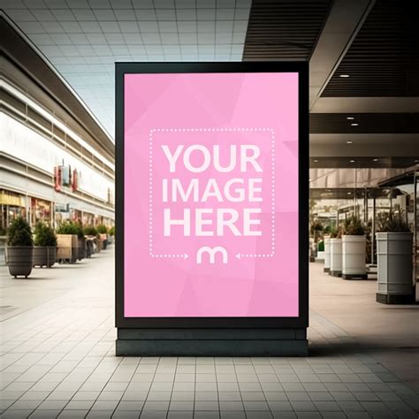 Digital Billboard In Shopping Center Mockup Mediamodifier