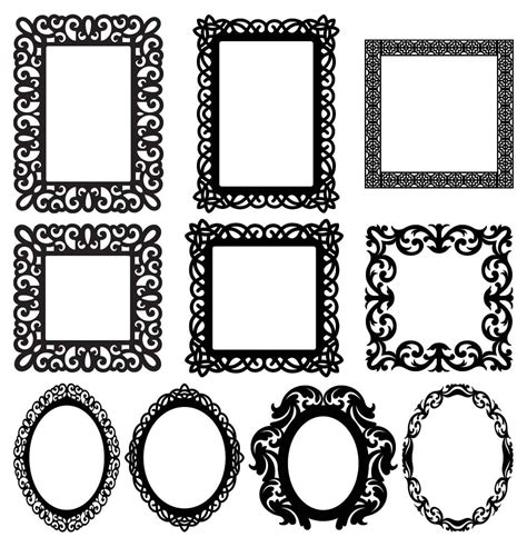 Fancy Dxf And Svg Files Stunning Mirror Frames Designs For Cnc