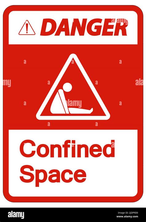 Caution Confined Space Symbol Sign Isolated On White Background Stock