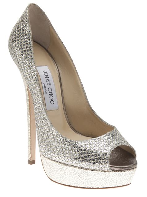 Lyst Jimmy Choo Glittered Stiletto In Metallic