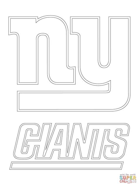New York Giants Logo Super Coloring New York Giants Logo Football