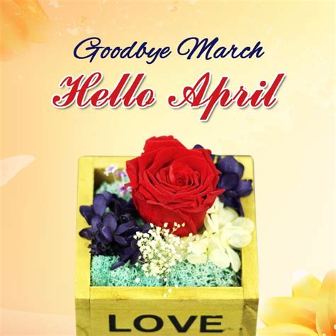 Monthly Calendar Goodbye March Hello April Quote Images