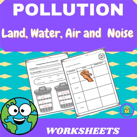 Pollution Worksheets Water Air Land Noise Made By Teachers