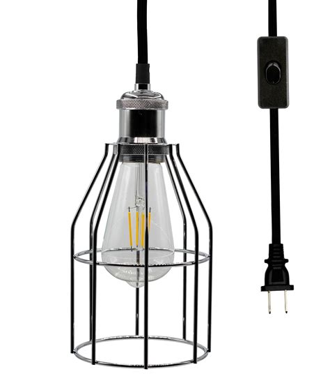 Buy Industrial Hanging Pendant Light With Plug In Cord Vintage Wire