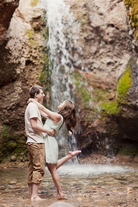 Waterfall And Field Engagement Session Inspired By This Engagement Photoshoot Engagement